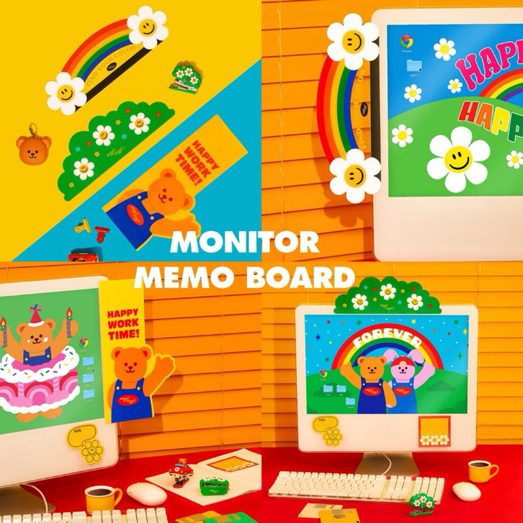ลดเพิ่ม ทักแชท / Wiggle Monitor Memo Board / บอร์ดตกแต่งโต๊ะคอม แผ่นแปะ