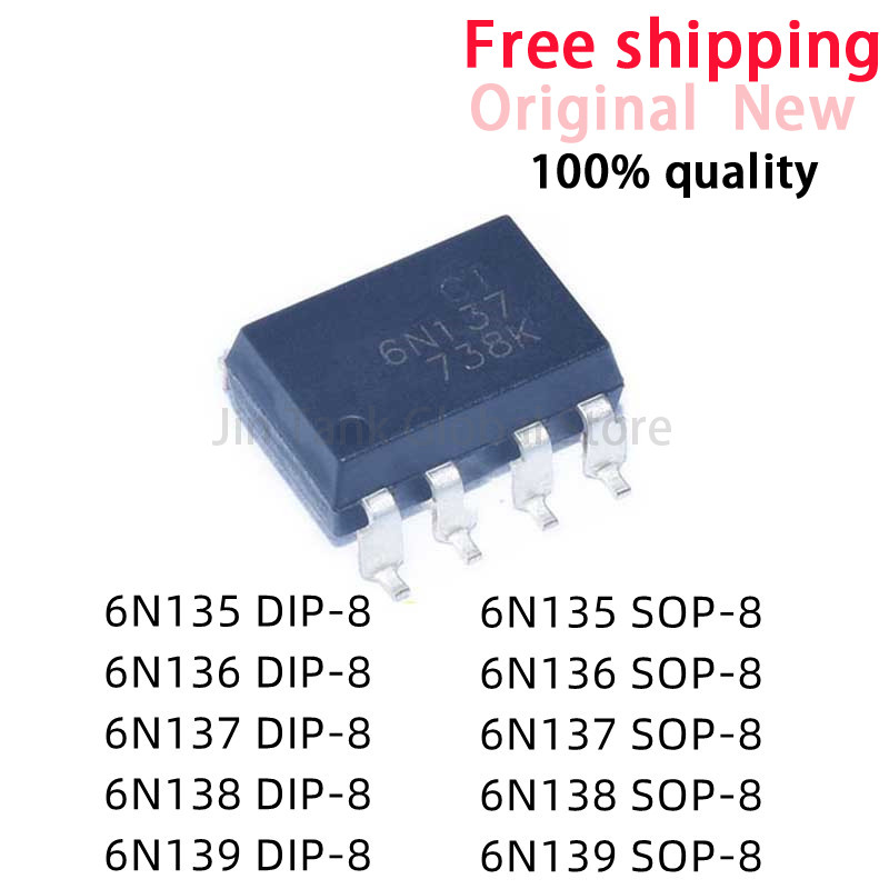 10 ชิ้น/ล็อต 6N135 6N136 6N137 6N138 6N139 DIP-8 6N135S 6N136S 6N137S ...