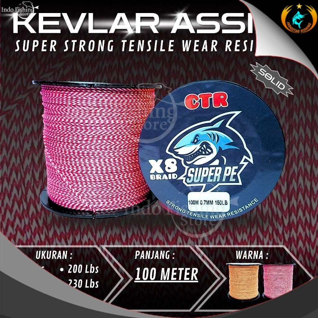 100 เมตร Solid Kevlar Assist X8 สําหรับ Asist Hook Custom PE Keflar ตก ...