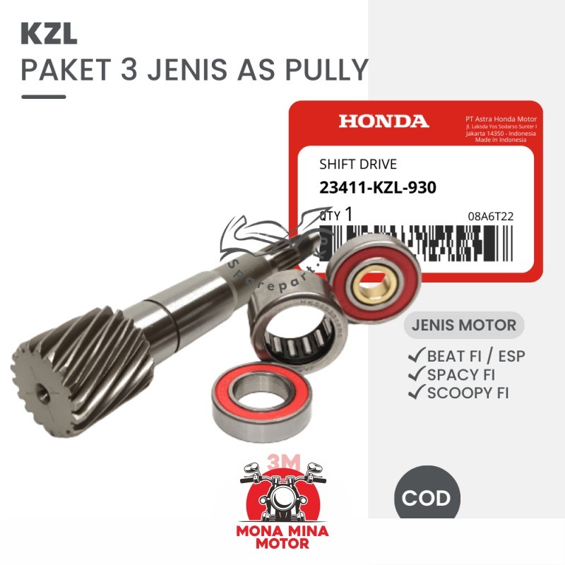 Kzl แพคเกจ AS PULLY BEAT FI + LAHER 6002 BRASS + BEARING PULLY VARIO ...