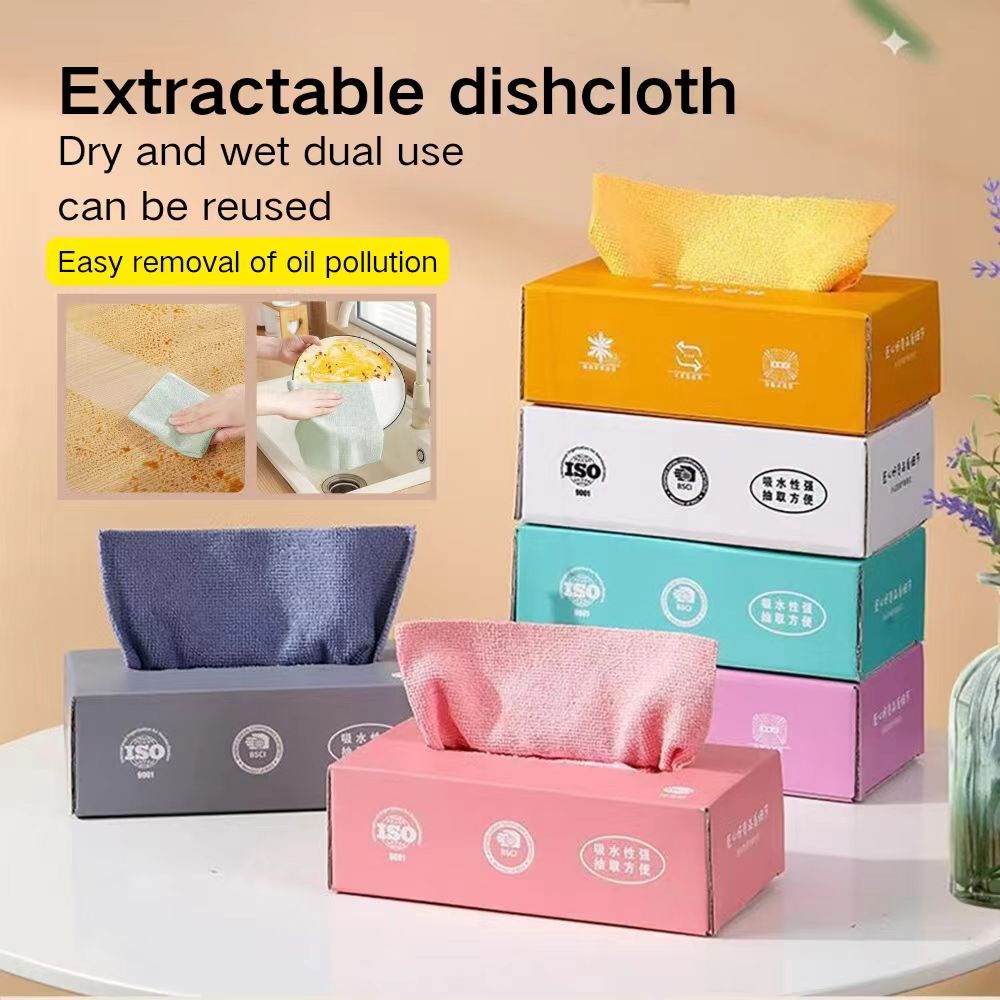 ผ้าทำความสะอาดในครัว Lazy Ragกประสงค์ ผ้าเช็ดจาน แบบไม่ติด 20ชิ้น/กล่อง ...