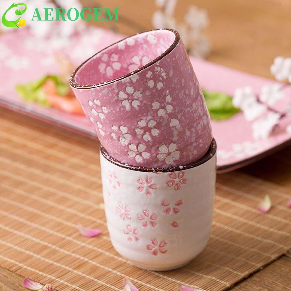 Aerogem ถ้วยน้ํา Kawaii Teaware Sakura ดอกไม้สไตล์ญี่ปุ่น Vintage ...