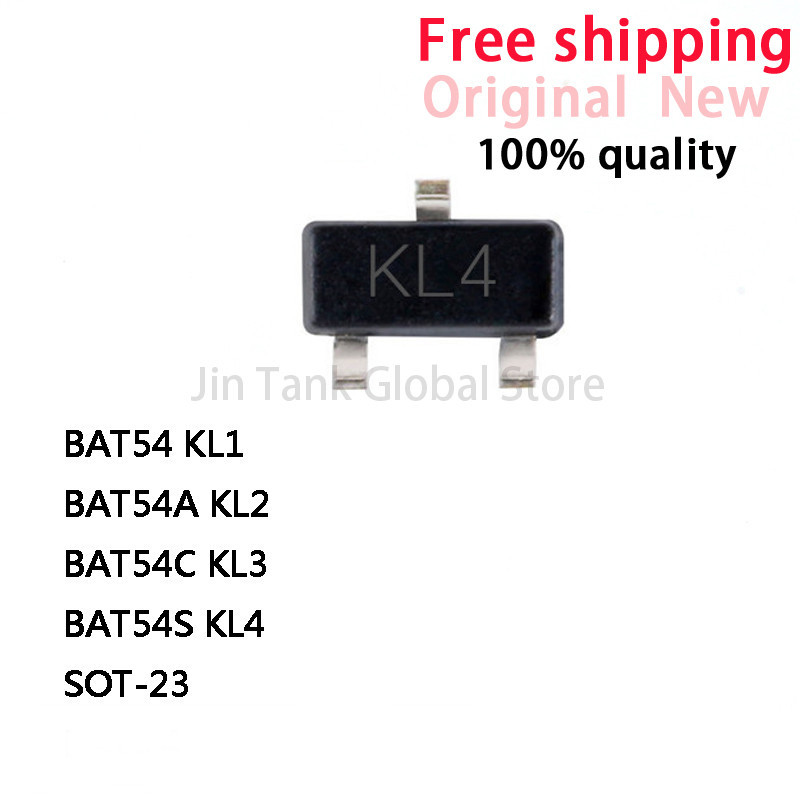 100pcs ใหม่ BAT54 KL1 BAT54A KL2 BAT54C KL3 BAT54S KL4 Schottky ไดโอด ...