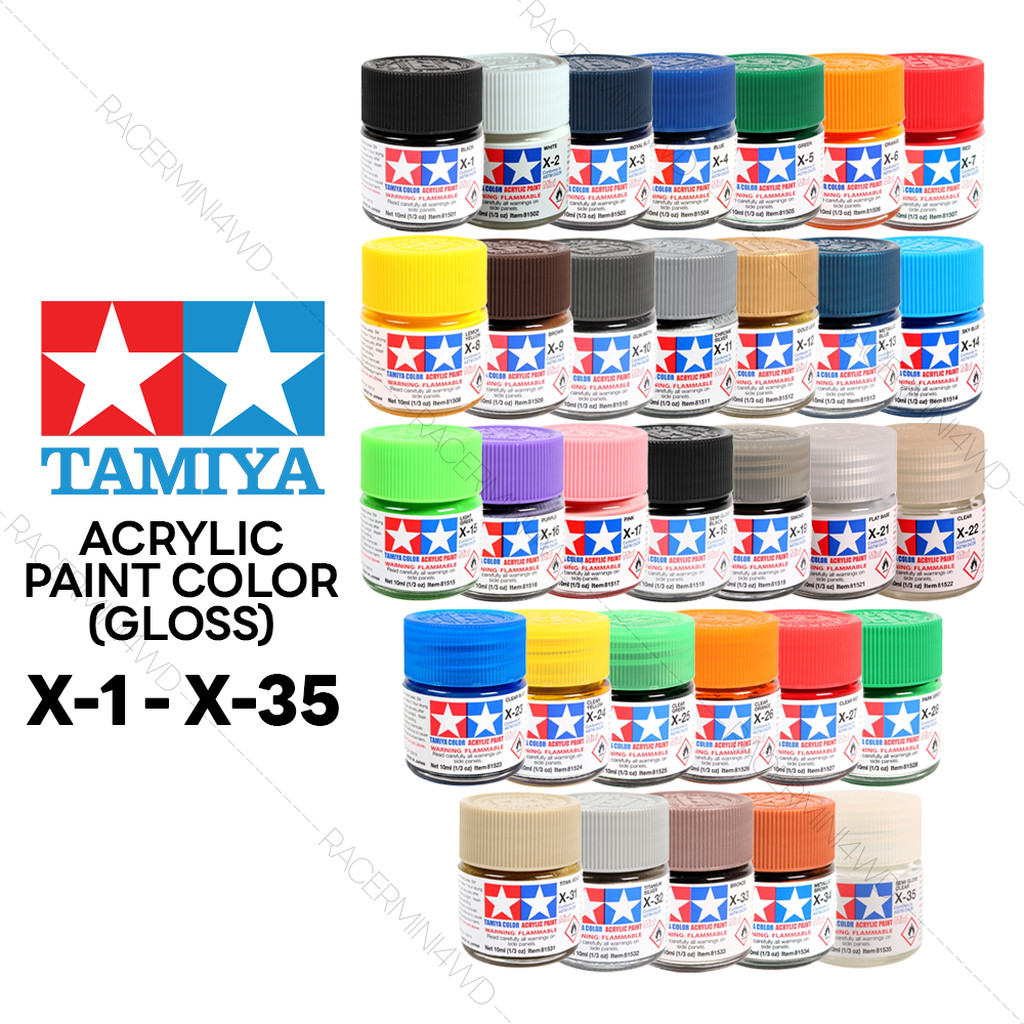 TAMIYA Acrylic Gloss Color (X-1 - X-35) สีอะคริลิคแบบเงา 81501 81502 ...