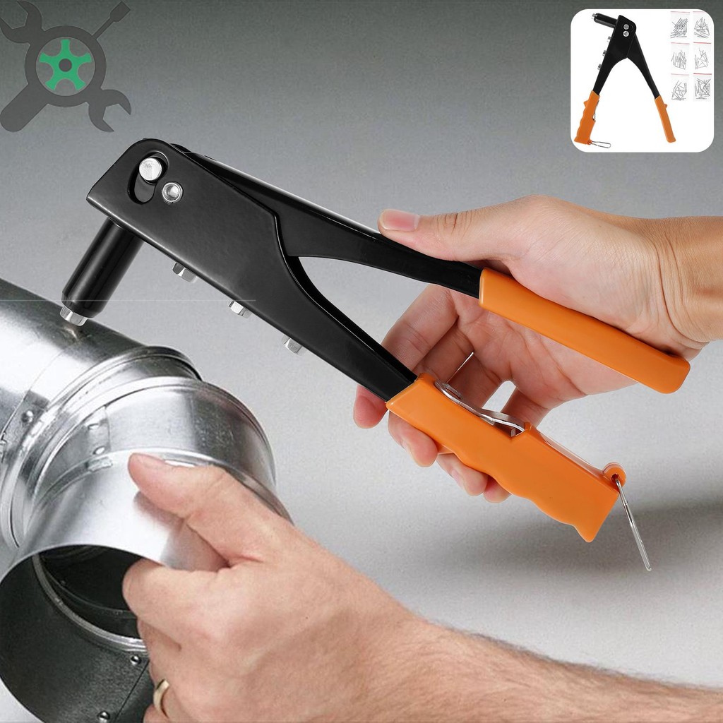 เครื่องมือหมุดย้ําโลหะ Hand Riveter Professional Rivet ชุดเครื่องมือ ...