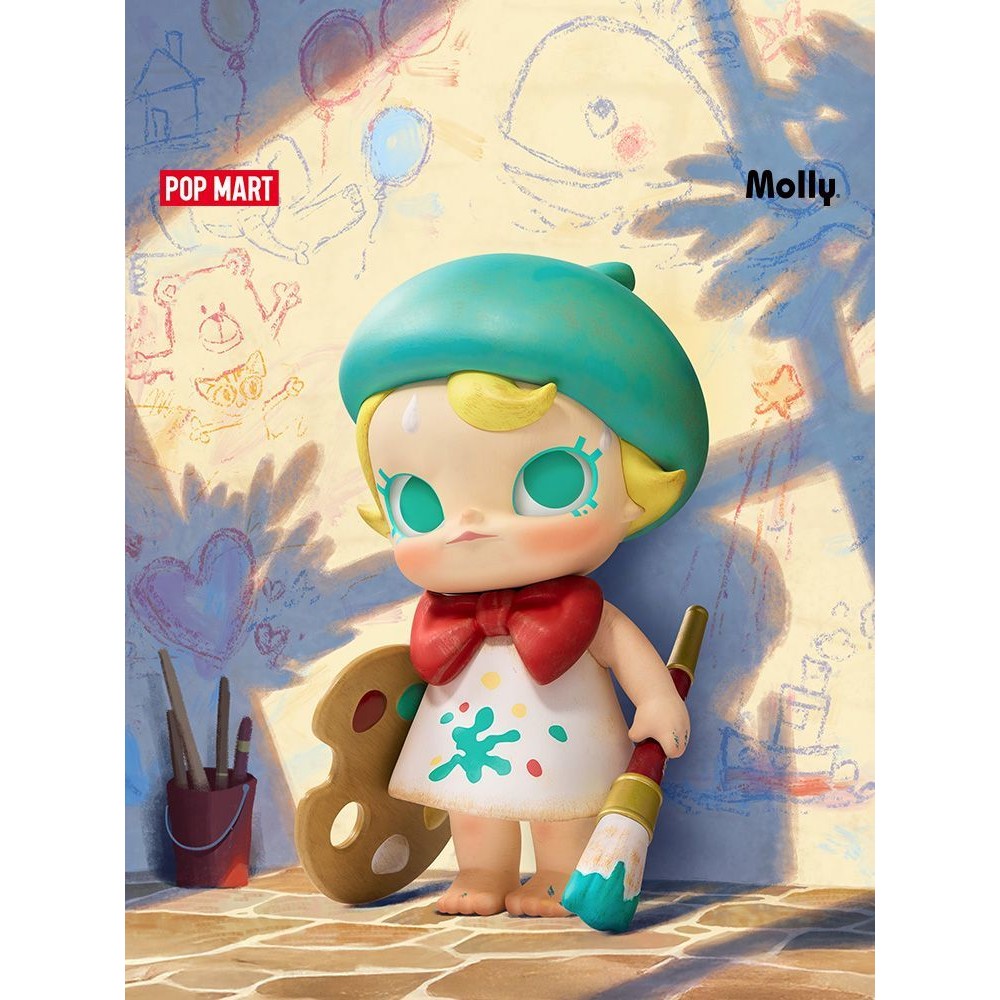 Popmar T Bubble Mart Baby MOLLY ฉันเป็นจิตรกรตัวน้อยในอนาคตตุ๊กตาทำมือ ...