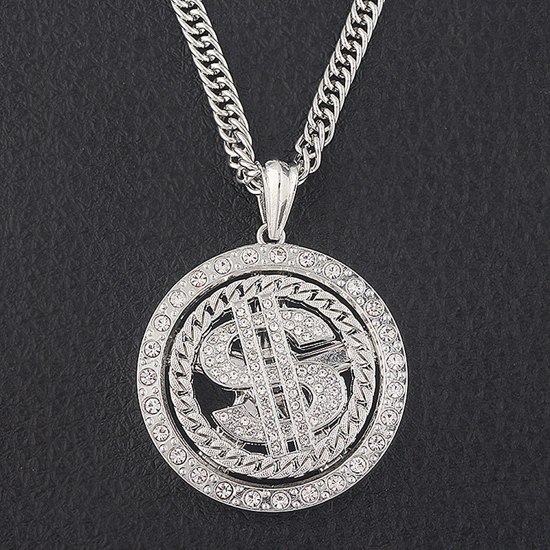 Bug Big Rotatable US Dollar Money Sign จี้สร้อยคอผู้ชาย Rapper Hip Hop ...