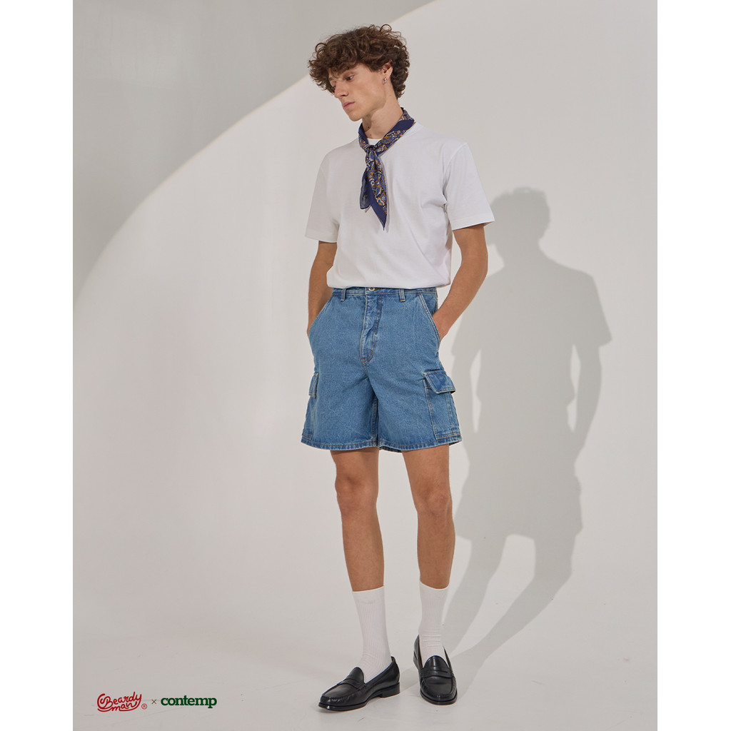 Contemp x Beardyman : Denim Cargo Shorts | Shopee Thailand