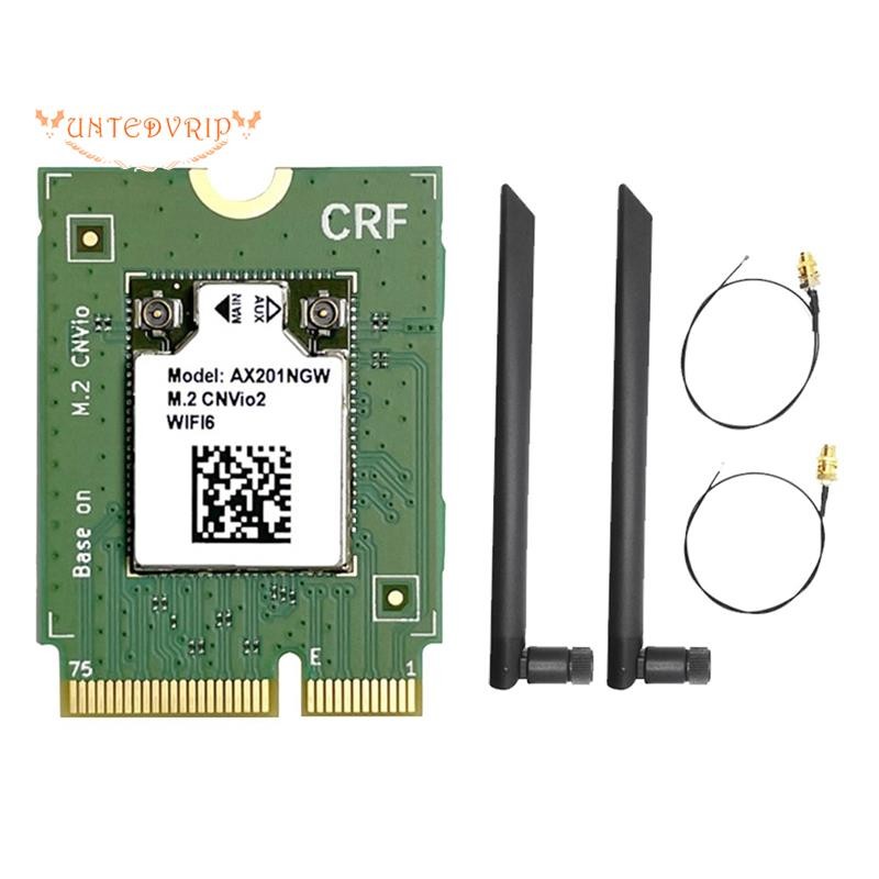 Ax201 การ์ด WiFi + 2X8dBi เสาอากาศ WiFi 6 M.2 CNVio 2974Mbps 2.4G & 5G ...