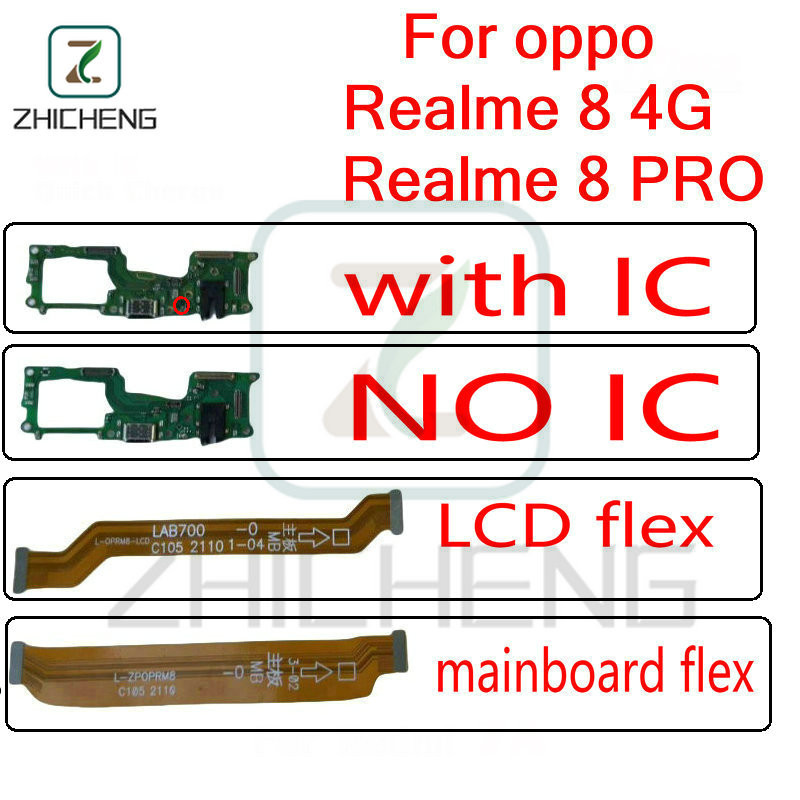 Kit Nappe Carte Mère + Connecteur De Charge Pour OPPO Realme 8 Et 8 PRO - Neuf Sous Blister