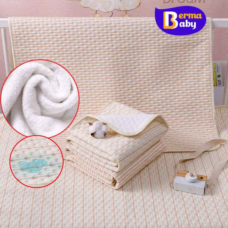 Berma Baby ผ้ารองฉี่ ผ้ารองเปลี่ยนผ้าอ้อม แผ่นรองกันเปื้อน ผ้ารองฉี่เด็ก ผ้านุ่ม 100*120/50*70cm