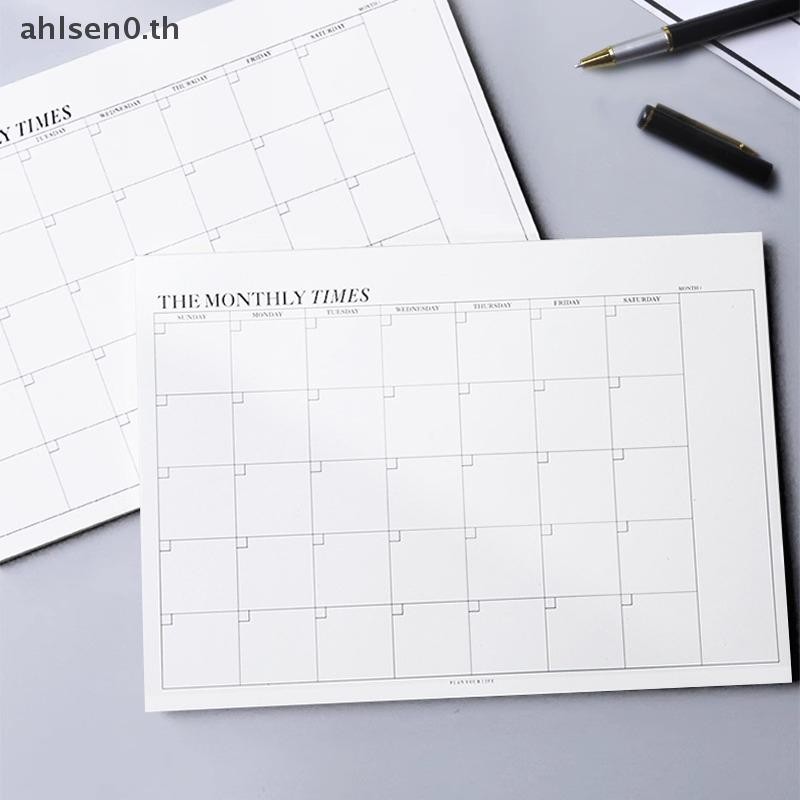 Ahlsen0 50Sheepts Universal Tearable Planner รายสัปดาห์รายเดือนตาราง ...