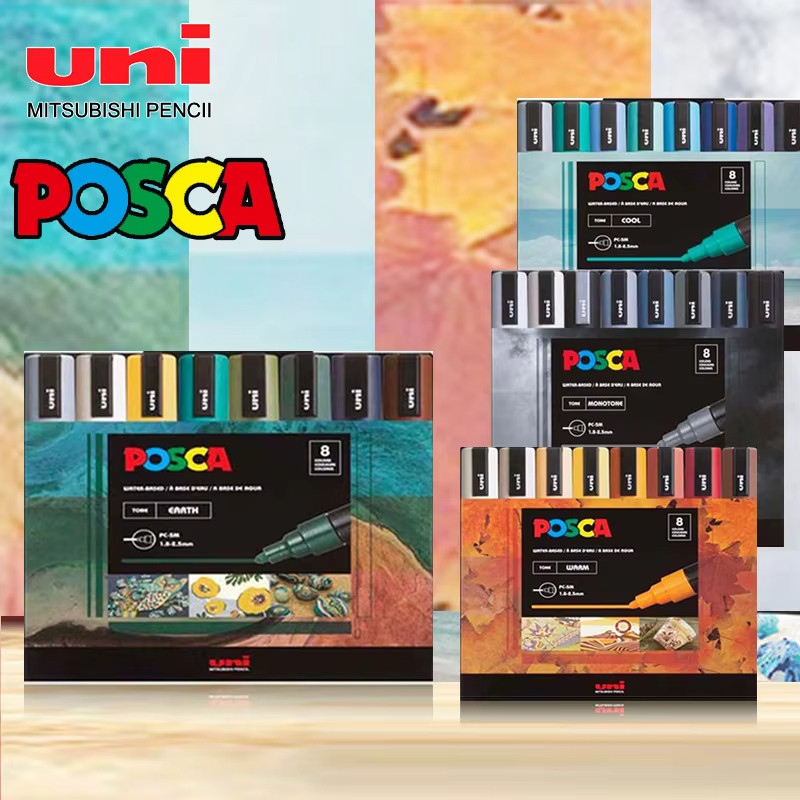 Uni POSCA Markers ชุด 1 M/3 M/5 M Graffiti ปากกาสี Art Markers POP ผ้า ...