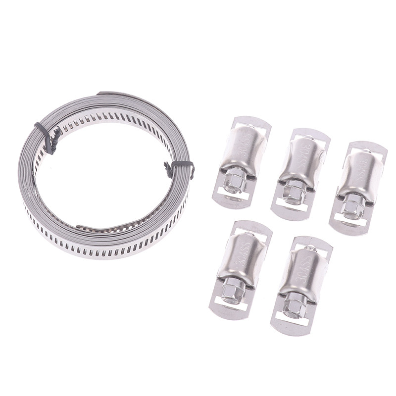 Qetyellow 12.7 มม.กว้างสแตนเลส 304 Worm Clamp ท่อสายรัด Fasteners ปรับ ...