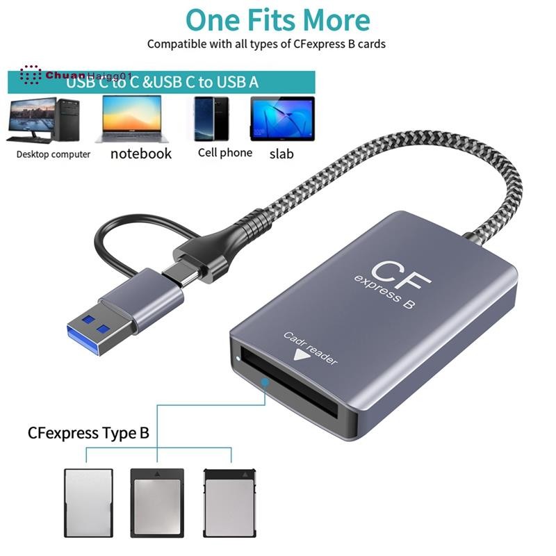 2 in 1 Express Type B เครื่องอ่านการ์ด Express Type B อะแดปเตอร์ USB 3. ...