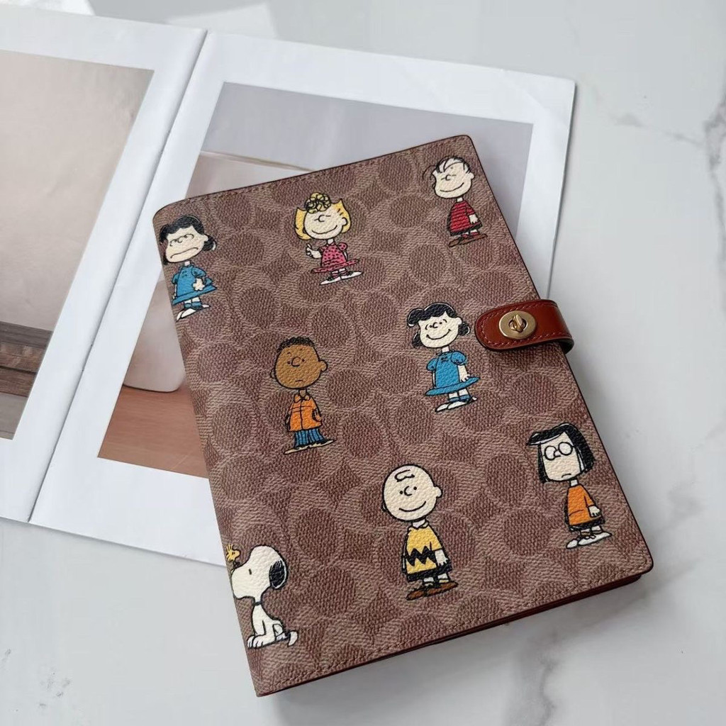 A5 Notebook Leather Surface Notebook High-value Diary Snoopy | Shopee ...