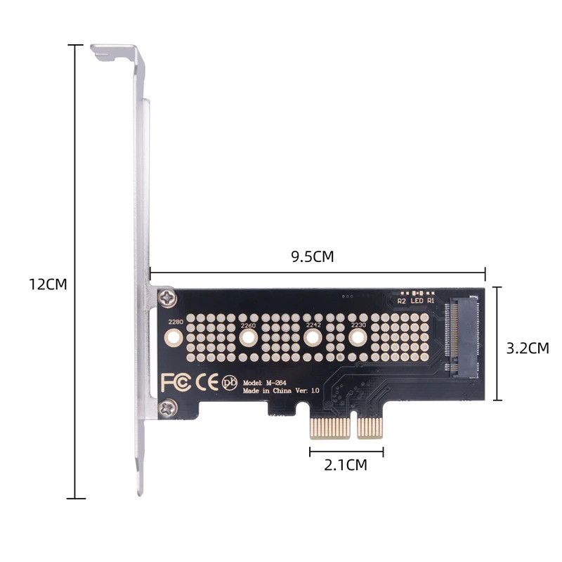 PCIE NVME อะแดปเตอร์ PCI Express 3.0 X1 ถึง M.2 M ปุ่มขยายการ์ด Riser ...