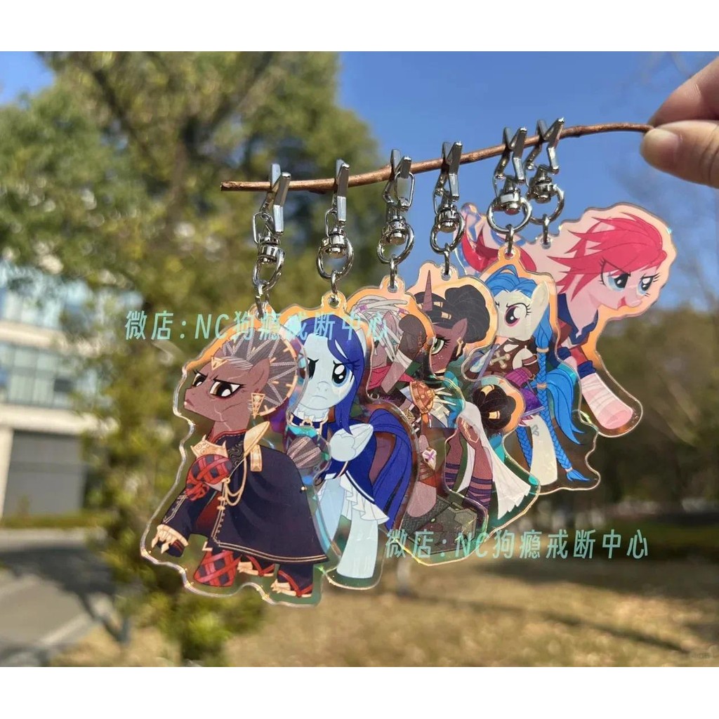 Jinx อะนิเมะพวงกุญแจผู้หญิง Arcane อะคริลิค Key Chain Man Caitlyn Key ...