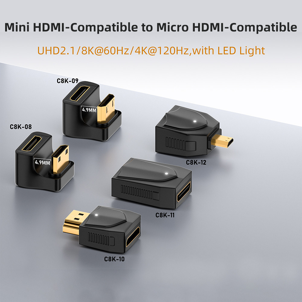 Mini HDMI-ใช้งานร่วมกับMicro HDMI-ใช้งานร่วมกับ 2.1 8K @ 60Hzชายกับหญิง ...