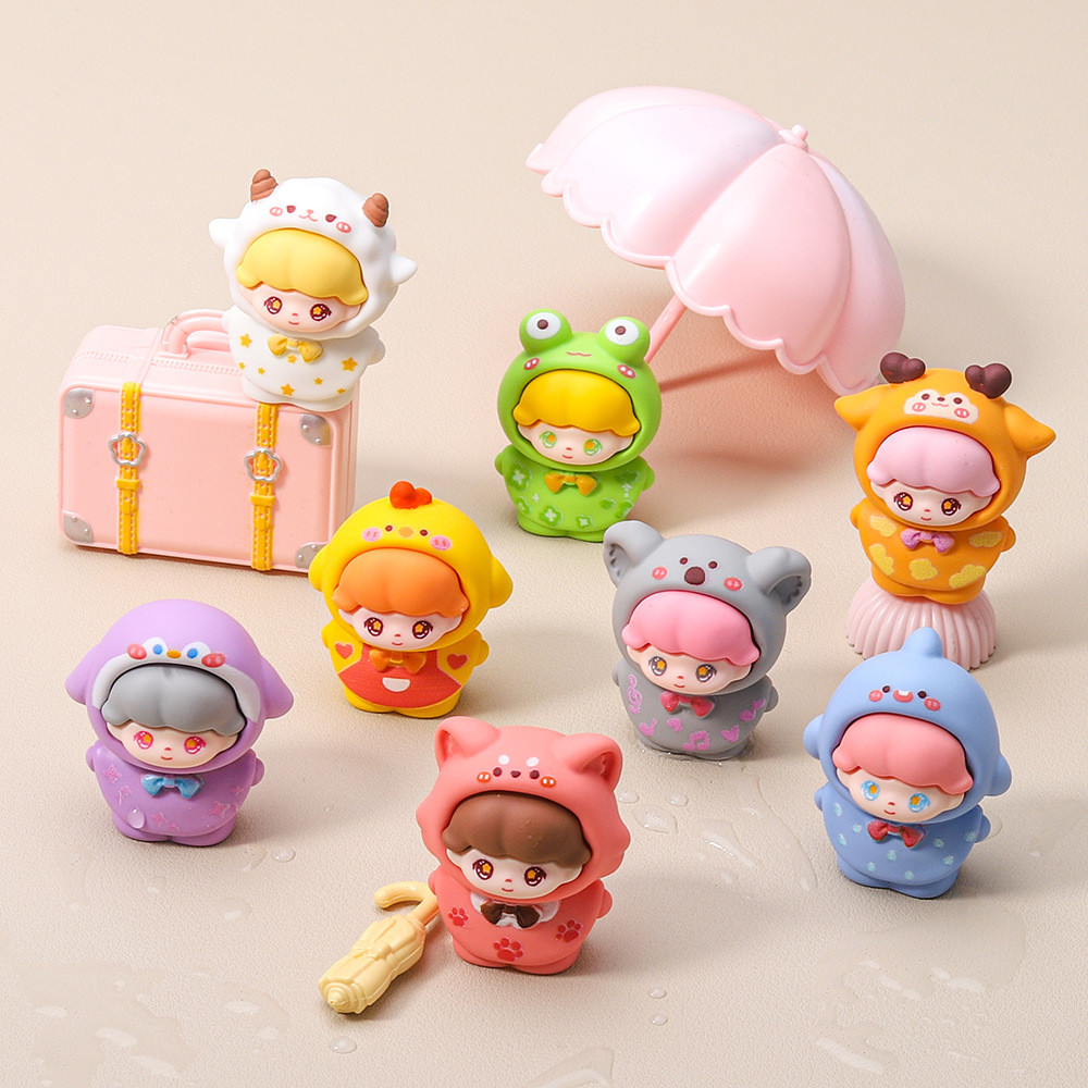 8PCS Matt Dimoo in Print Rain Coat เรซิ่น Charms สําหรับ DIY (Z-1 ...