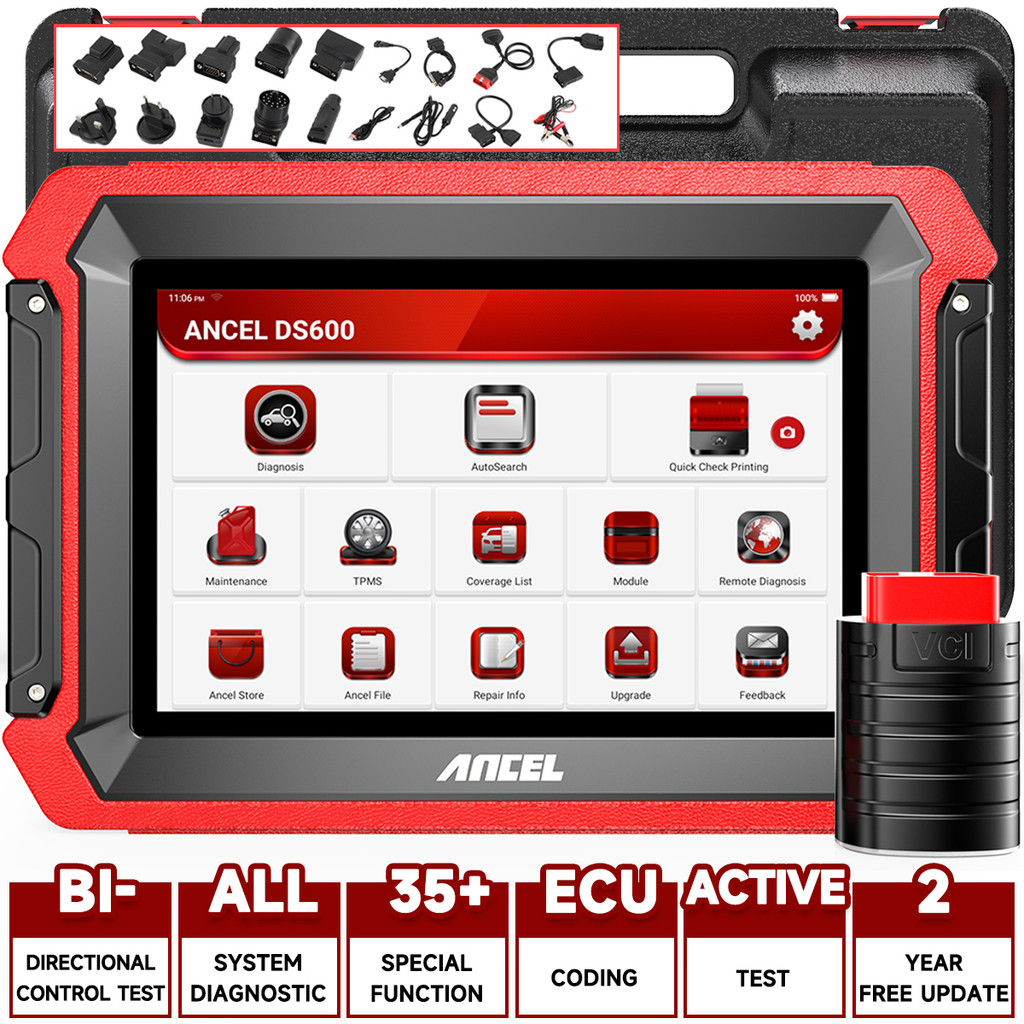 2025 ANCEL DS600 เครื่องสแกนเนอร์รถยนต์ แบบสองทิศทาง ครอบคลุมทุกระบบ รี ...