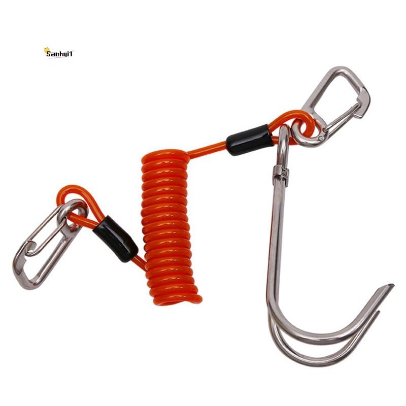 สแตนเลส Reef Hook Spiral Coil Spring Cord Hook Dive Safety Accessory สี ...