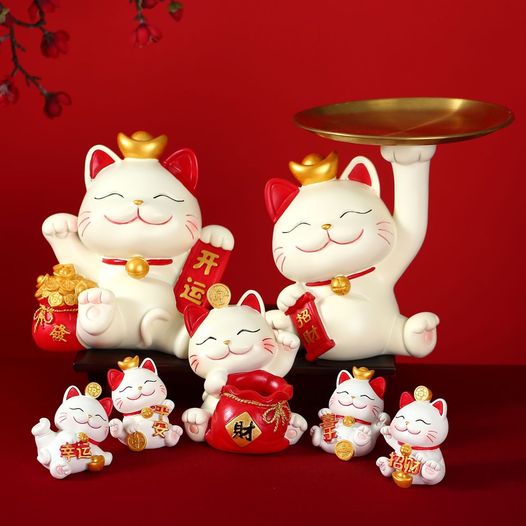 Creative Happy Lucky Cat ของตกแต่งบ้านการ์ตูน Lucky Entrance Rack พิธี ...