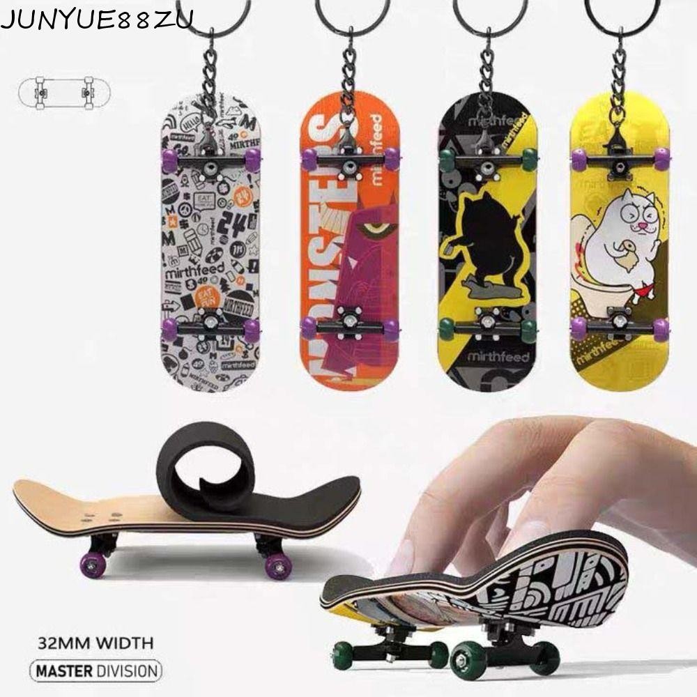 JUNYUE88ZU DIY ไม้ Fingerboard จี้,ไม้ Maple Key Chain Finger Skate ...