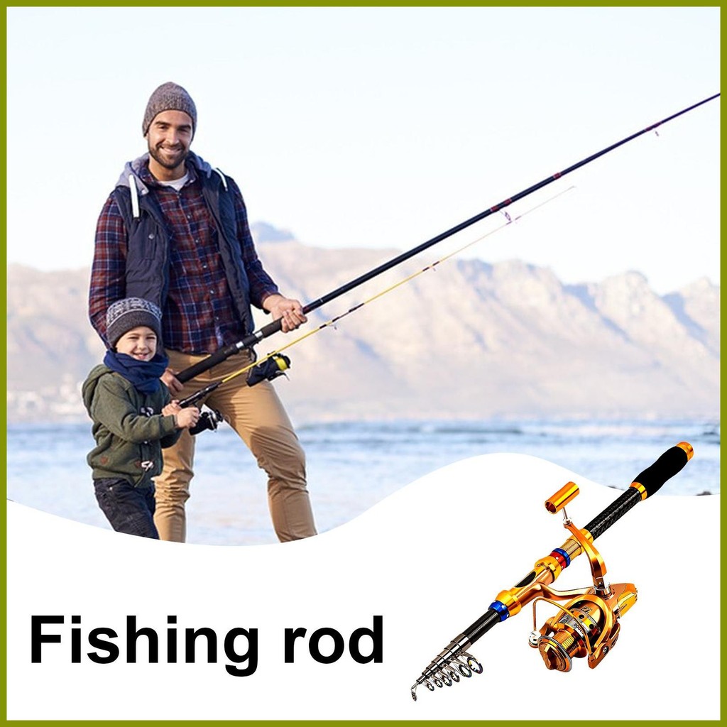 เบ็ดตกปลา Combos Travel Rod with Ergonomic Grip Telescopic Fishing Rods ...