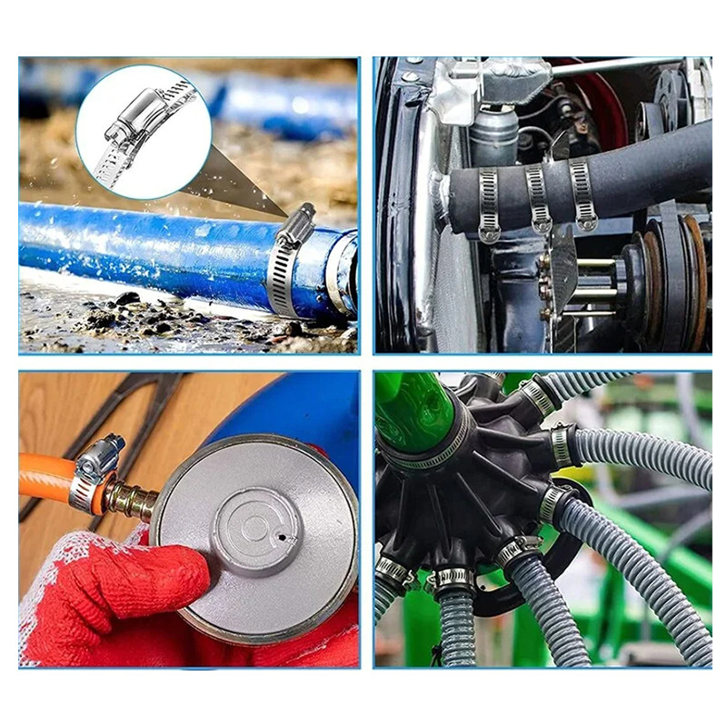 Qetyellow 12.7 มม.กว้างสแตนเลส 304 Worm Clamp ท่อสายรัด Fasteners ปรับ ...