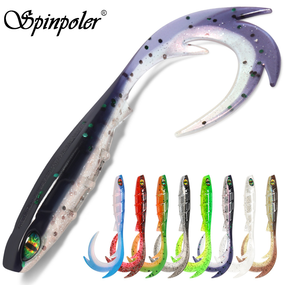 Spinpoler Fireflow Fishing Lure ยาวหยัก Curltail เหยื่ออ่อน Grub 9.5 ...