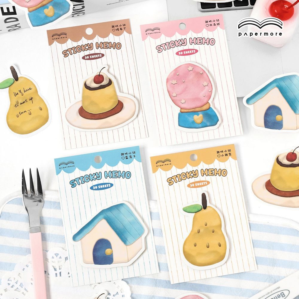Puffocat ˇ 30 แผ่น Sweet Note Series Sticky Notes สไตล์เกาหลีสด ins ...