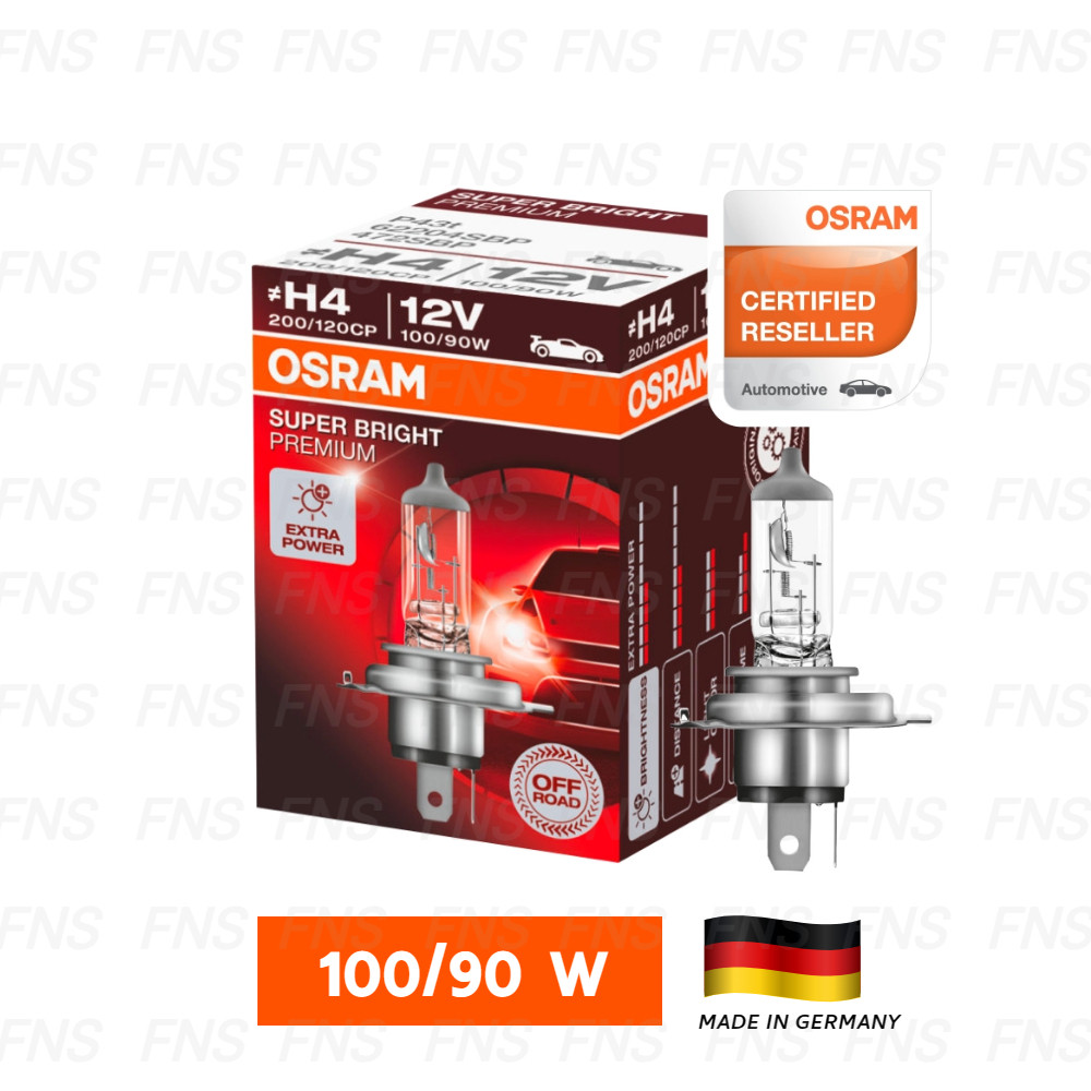 Osram H4 Super Rallye หลอดไฟหน้า Made in Germany ฮาโลเจน 100w / 90W สูง ...
