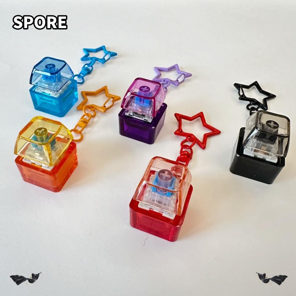 SPORE หมวกคีย์บอร์ดนิ้ว, ปุ่มกดพร้อมไฟพวงกุญแจ Fidget, ปุ่มคีย์บอร์ด ...
