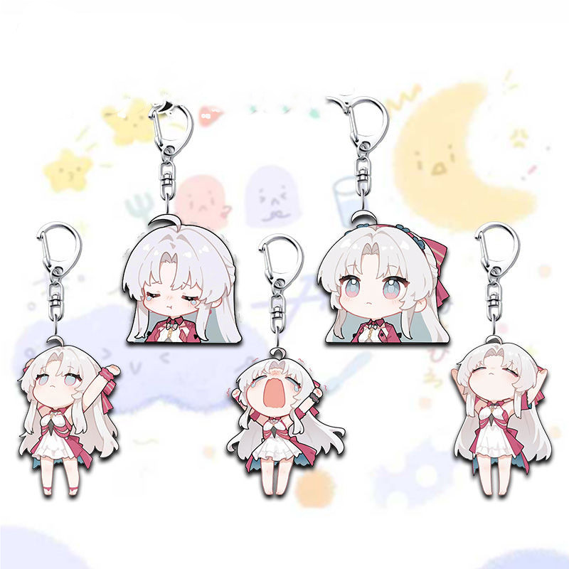 Wuthering Waves Carlotta Montelli kawaii Big Head Pattern อะคริลิคจี้ ...