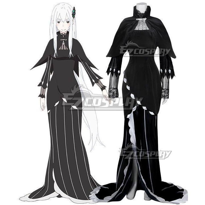 Re:zero Echidna แม่มดปรารถนาที่แข็งแกร่งคอสเพลย์เครื่องแต่งกายสาว