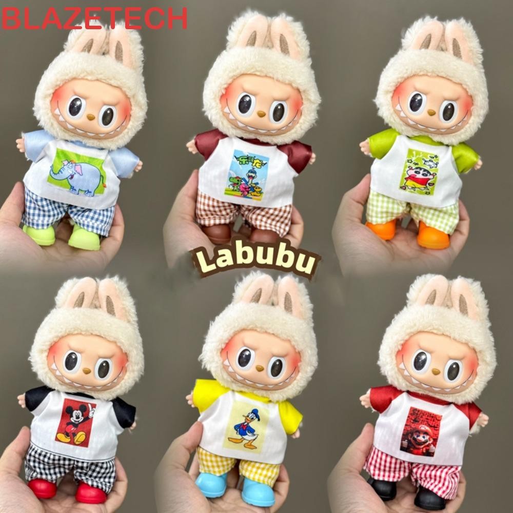 BLAZETECH Labubu เสื้อผ้าตุ๊กตา, ชุดการ์ตูนคอลเลกชัน 17 ซม. Labubu ...