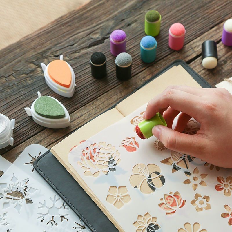 Multi-สีฟองน้ําน้ําคู่มือหมึก Pad ผสมหมึก Pad Smudge เครื่องมือทาสี ...