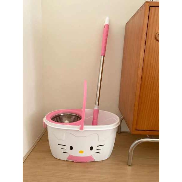 ไม้ถูพื้น 3m ไม้ถูพื้นแบบรีดน้ำอเนกประสงค์ Hello kitty Mop Bucket หมุน ...