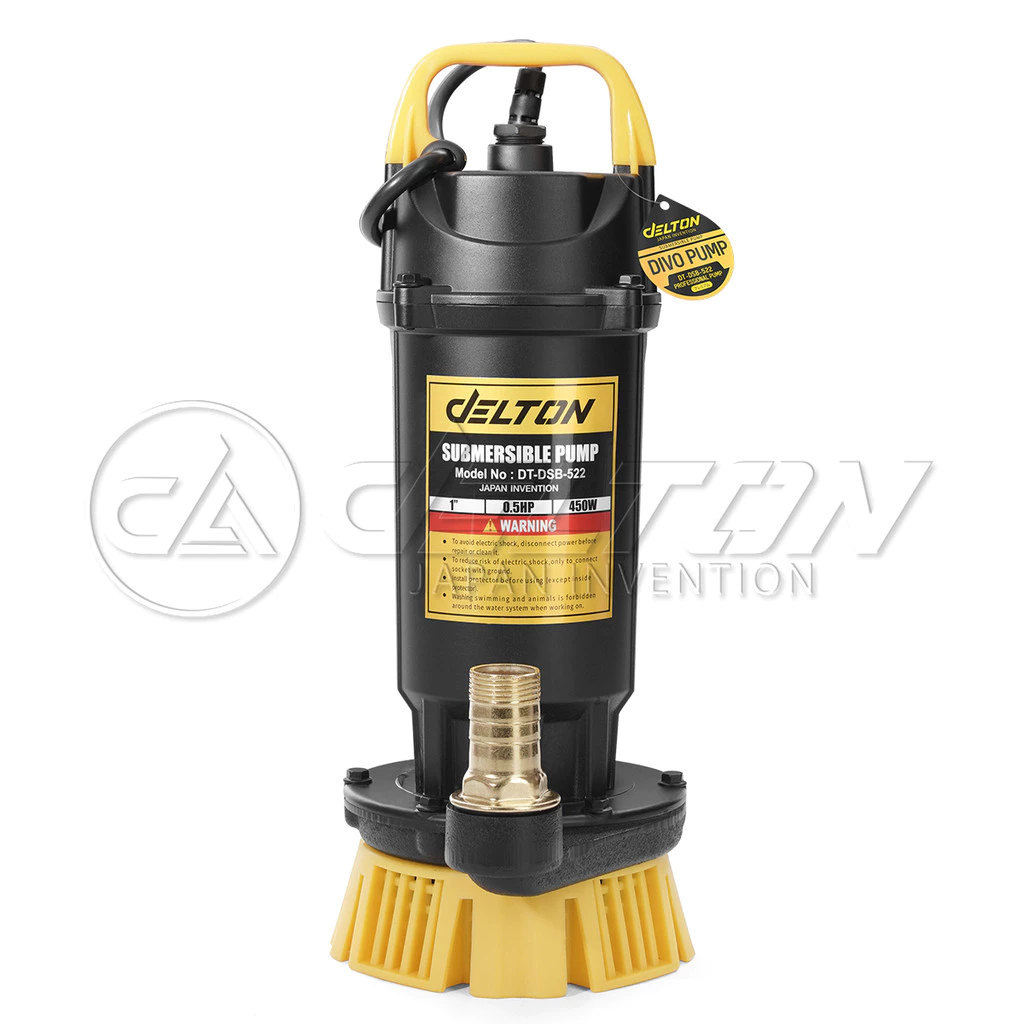 DELTON รุ่น DT-DSB-522 ปั๊มจุ่มดูดโคลน 450W มอเตอร์ทองแดงแท้ 100% ใบพัดทองเหลือง ปั๊มน้ำไฟฟ้า Submersible Pump