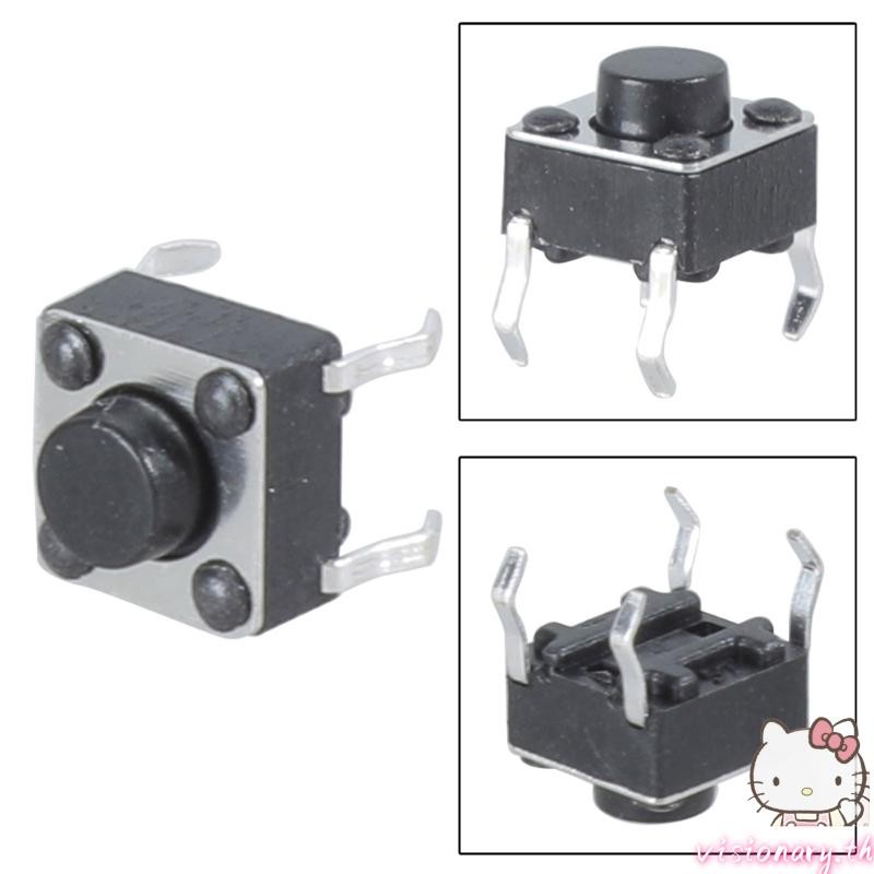 Vision 100pcs 6x6x5 มม.4pin Tactile Push Button Switch Momentary Tact ...