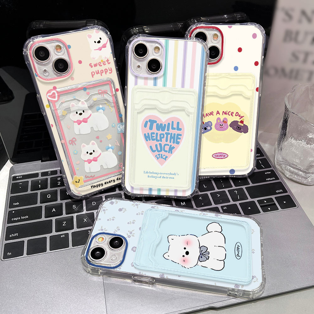 เคสโทรศัพท์แบบมีการ์ด TPU For Vivo Y21 Y17S V30 Pro Y29 Y19S Y20 Y11 Y03 Y15S Y22 Y27 Y36 Y12 y21s Y02 Y16 กันฝุ่น Case