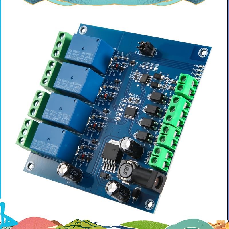 Modbus RTU 4 Way รีเลย์โมดูล 7-24V รีเลย์โมดูลสวิทช์ RS485/TTL อินพุต ...