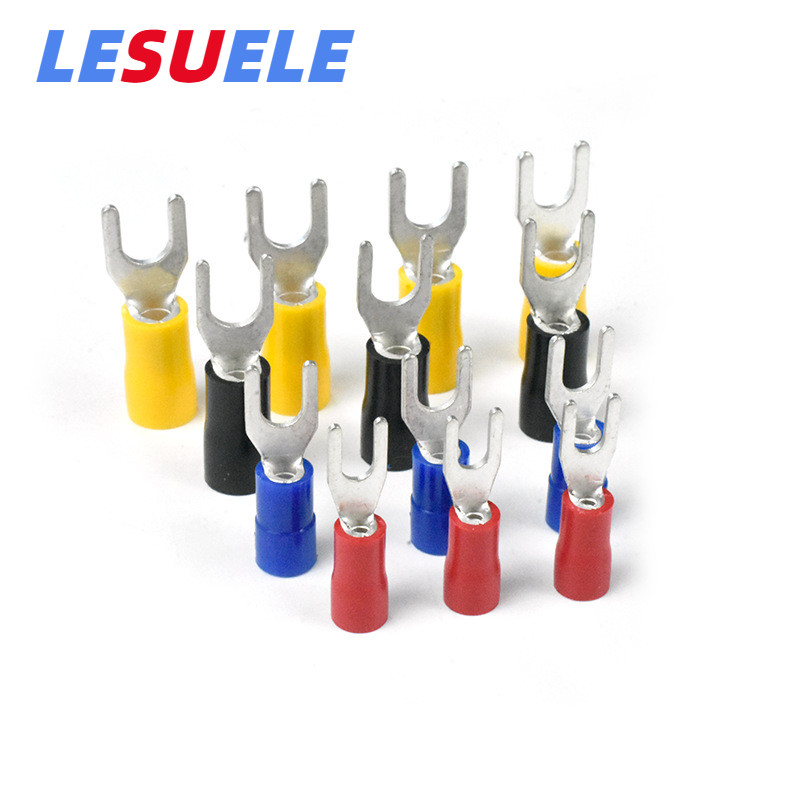 100PCS Pin-Shaped SV Terminal 1.25-3 Cold Pressed Pre-ฉนวน Terminal U ...