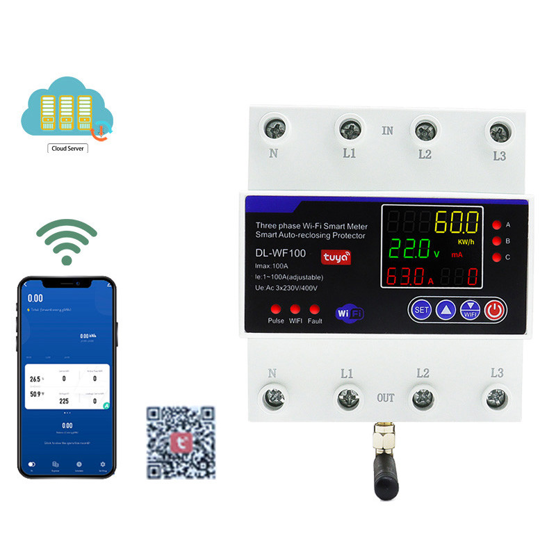 4P 100A Tuya WiFi สามเฟส Smart Life Auto-Reclosing Over ภายใต้แรงดัน ...