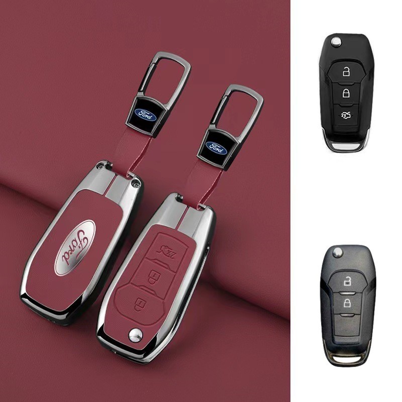Ford everest โลหะผสมกรณีกุญแจ Ford Key Shell ผู้ถือกระเป๋า keyfob ...