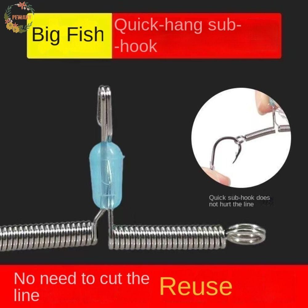 PEWANY 50 ชิ้นฤดูใบไม้ผลิเชือกหมุน, Double Hook Bifurcation สายตกปลา ...