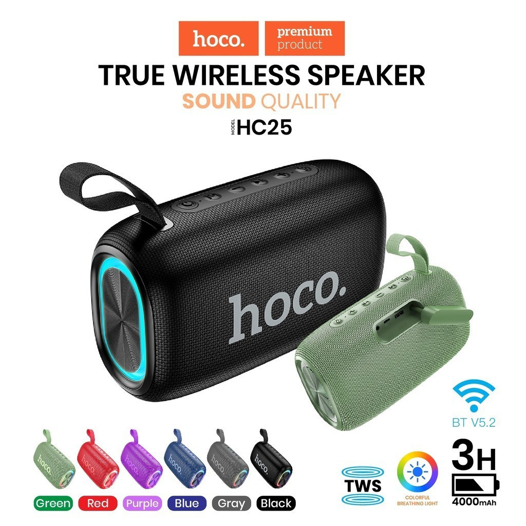 ็Hoco HC25 ลำโพงไร้สาย ลำโพงบลูทูธ 10W ดีไซน์ใหม่ สียงสเตอริโอแบบรอบทิศ ...