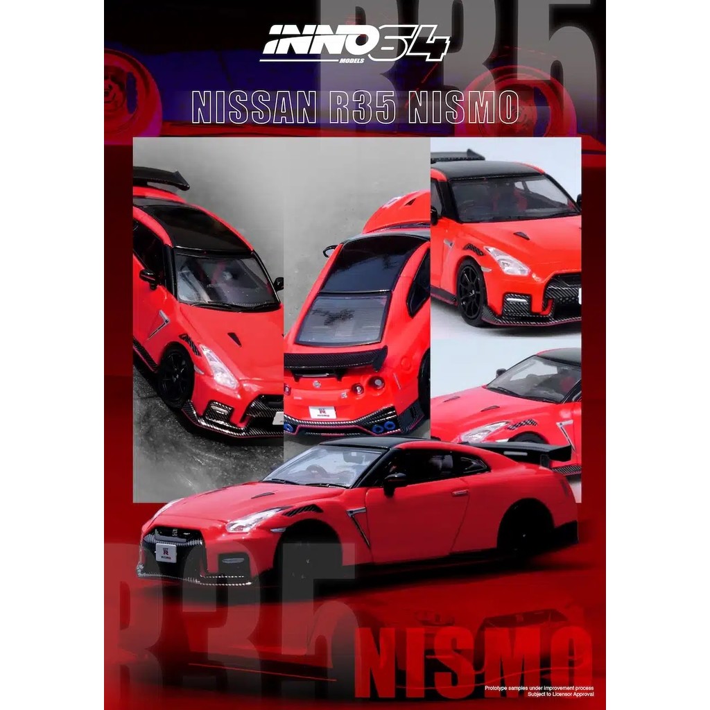 INNO64 1:64 NISSAN GT-R (R35) NISMO Red IN64-R35N-RED Diecast model ...