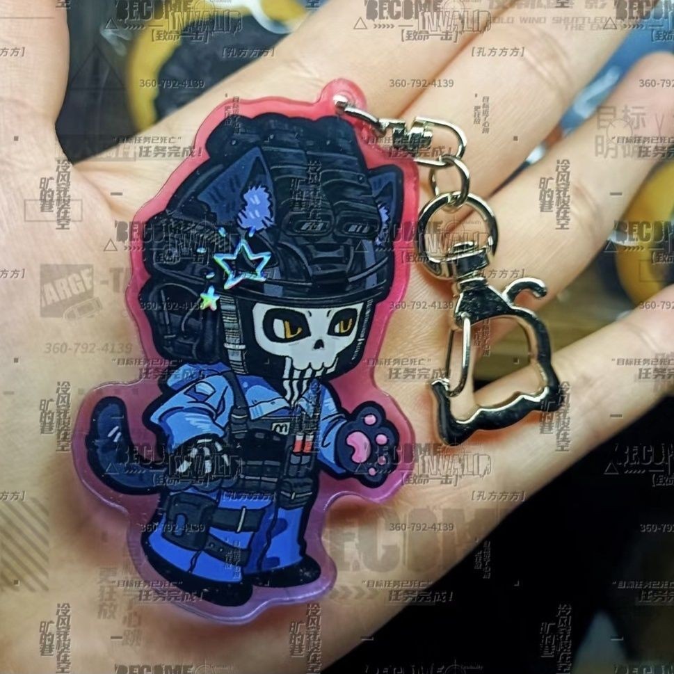 อะนิเมะพวงกุญแจผู้หญิง Call of Duty อะคริลิค Key Chain Man ตลกแหวนจี้ ...